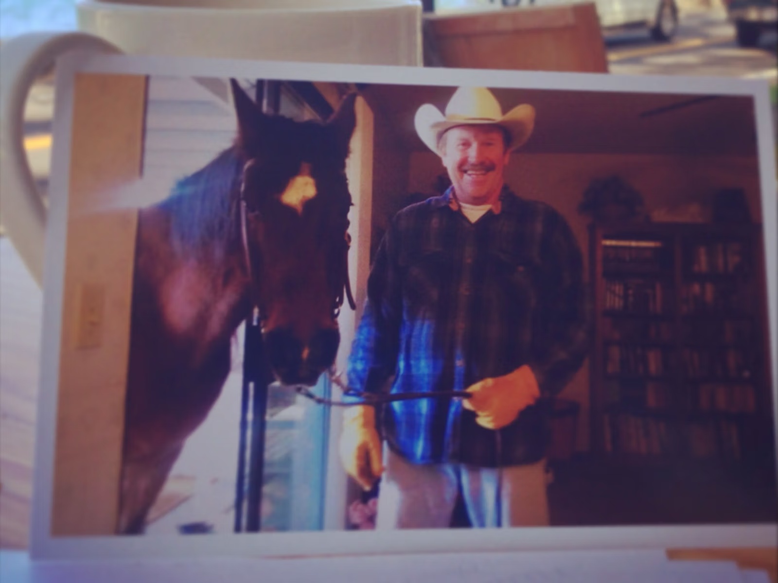 Gerry and his horse in living room